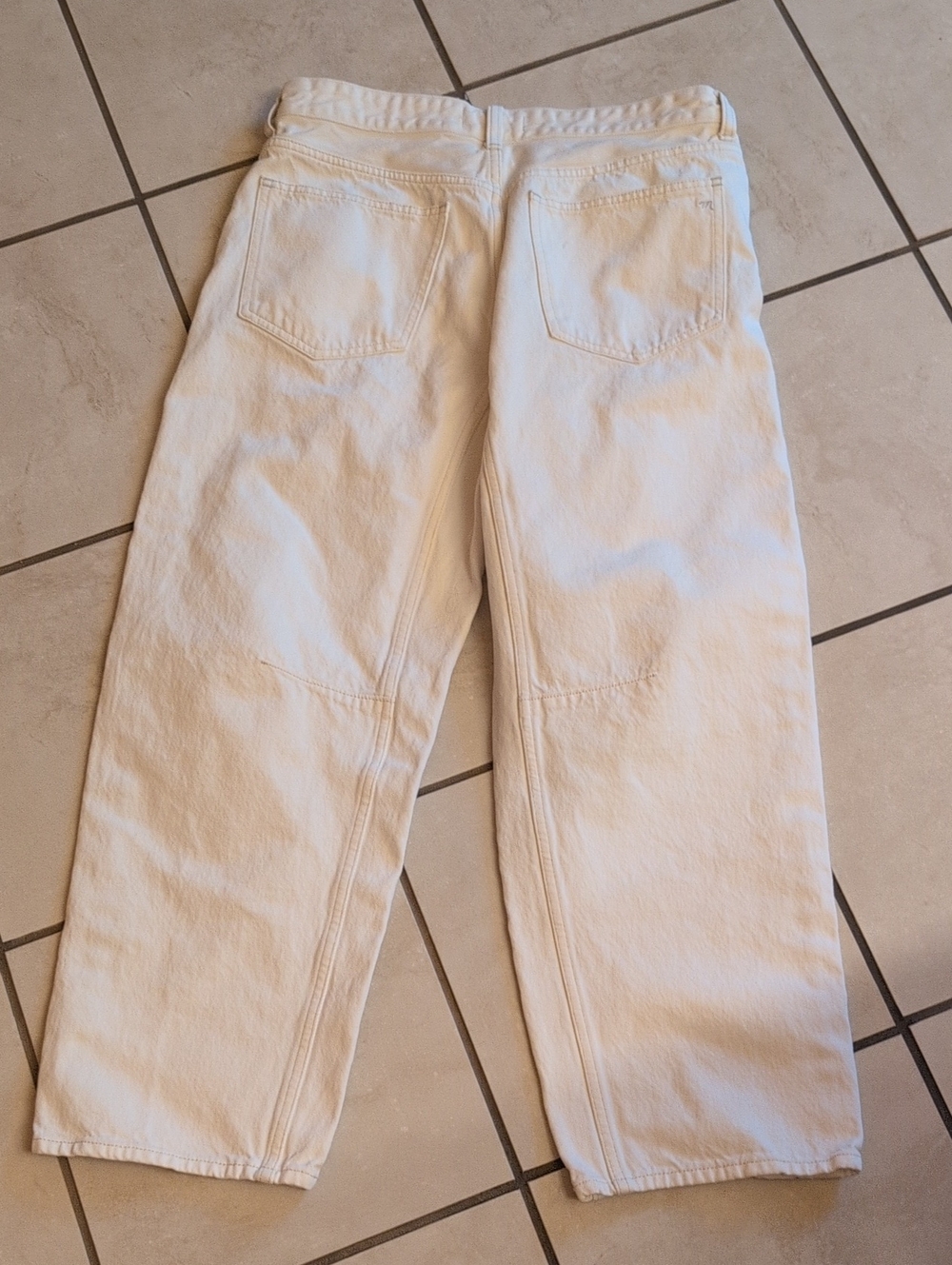 NEW Madewell The Darted Barrel-Leg Jean Vintage Canvas White Size 28 - Picture 4 of 12